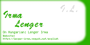 irma lenger business card